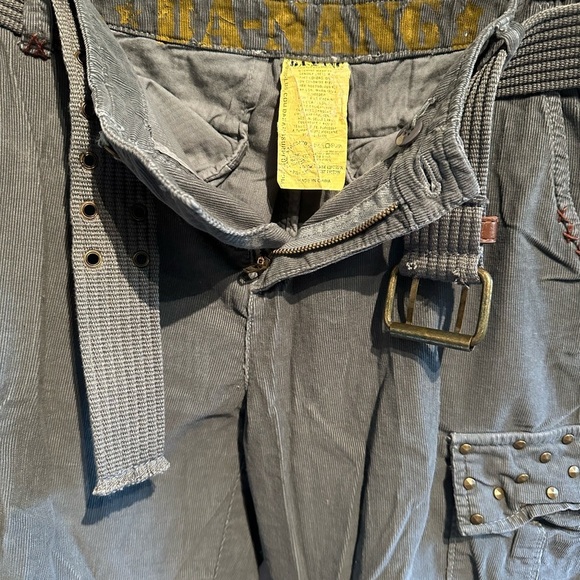 Da-Nang Women's Cargo Pants in Gray with Brown Details - Picture 13 of 16